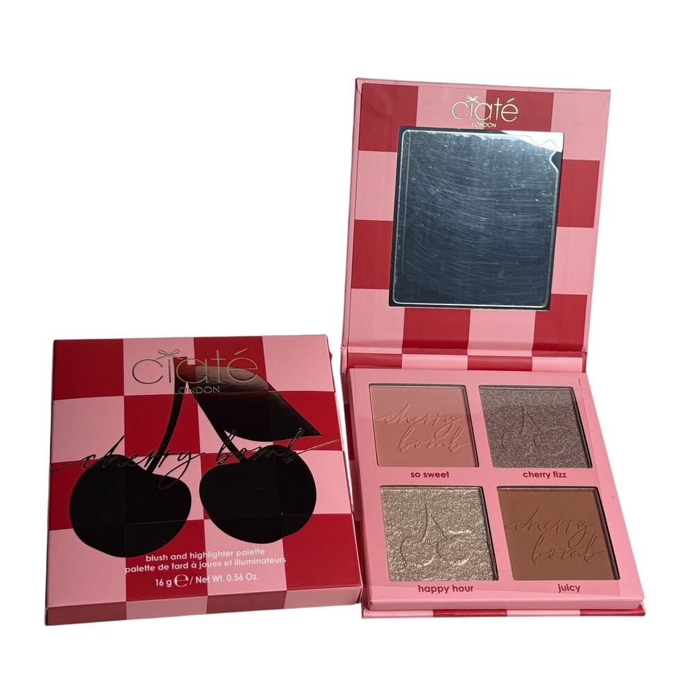 Ciaté London Cherry Bomb Blush And Highlighter Palette Vegan Light Medium